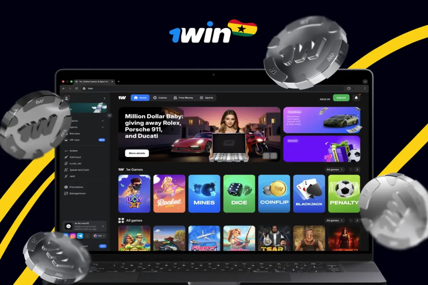 1win key features for players from Ghana