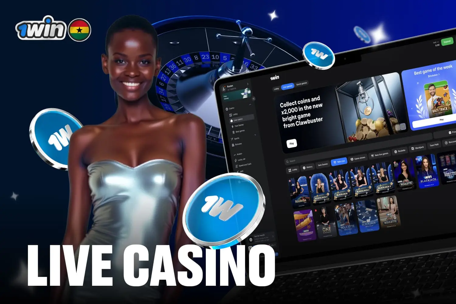 live casino games are also available